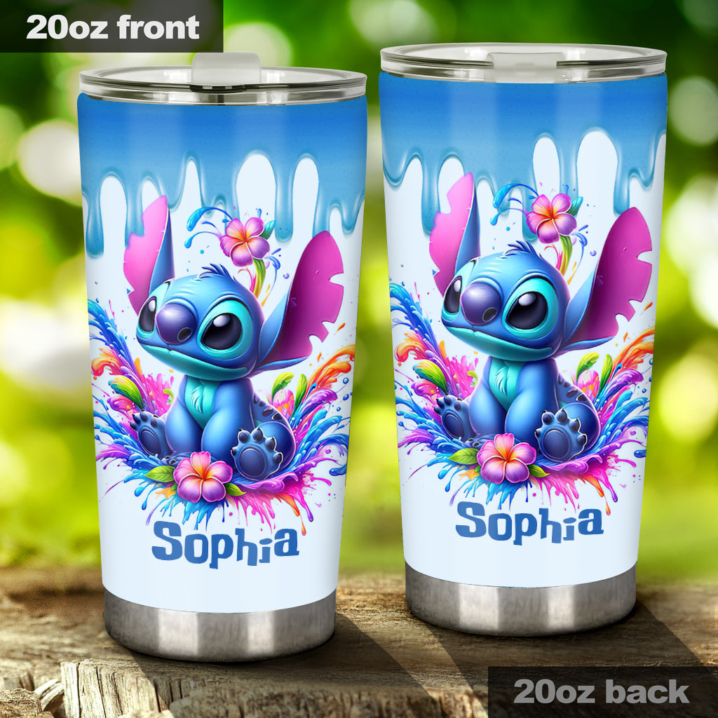 Personalized Blue Ohana Tumbler Custom Name Cool Summer Gift Tumbler GradoCreations