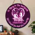 Personalized Halloween Round Wood Sign Custom Name Gift for Couple Round Wood Sign GradoCreations