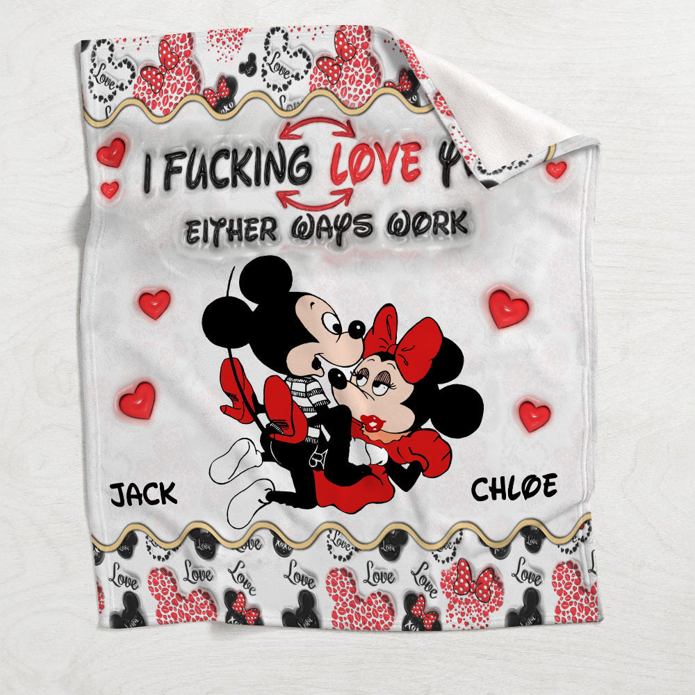 Personalized Mouse Blanket Cute Love Gifts for Couples Blanket GradoCreations
