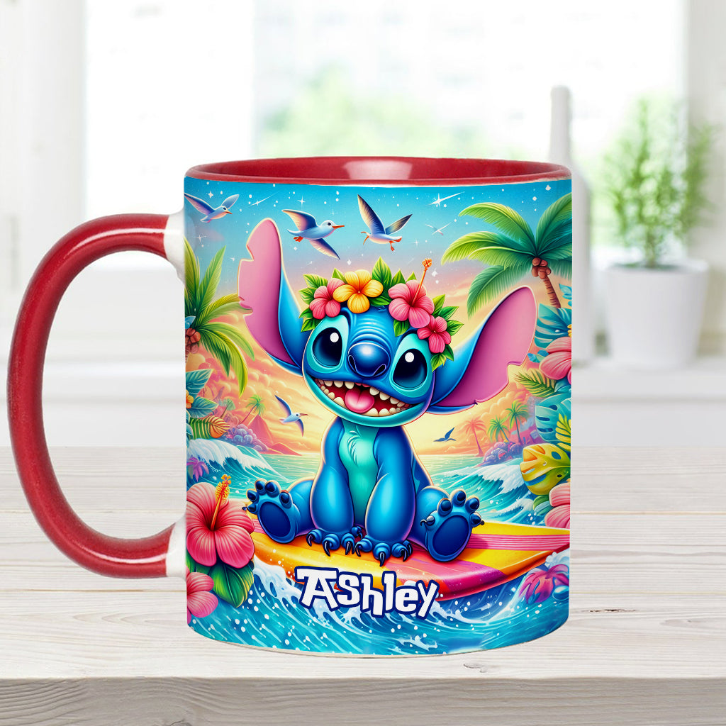 Personalized Ohana Accent Mug Custom Name Tropical Gift Accent Mug GradoCreations