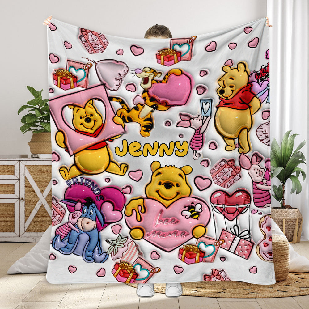 Personalized Winnie the Pooh Mouse Blanket Unique Gift for Loved Ones Blanket GradoCreations