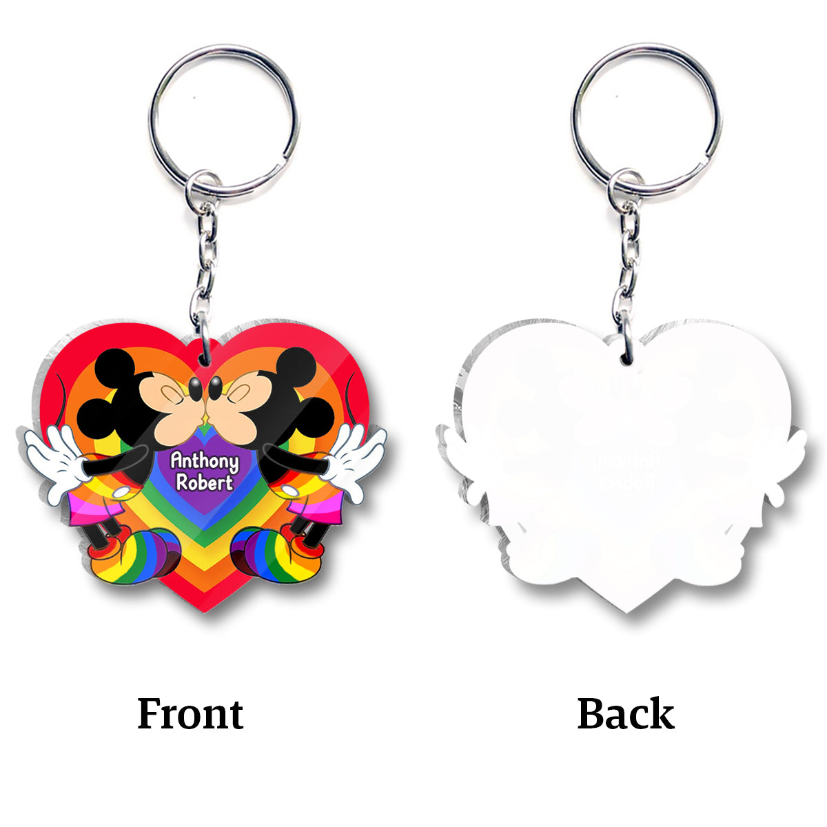 Personalized Acrylic LGBT Support Keychain for Couples | Love Is Love One-sided Keychain GradoCreations