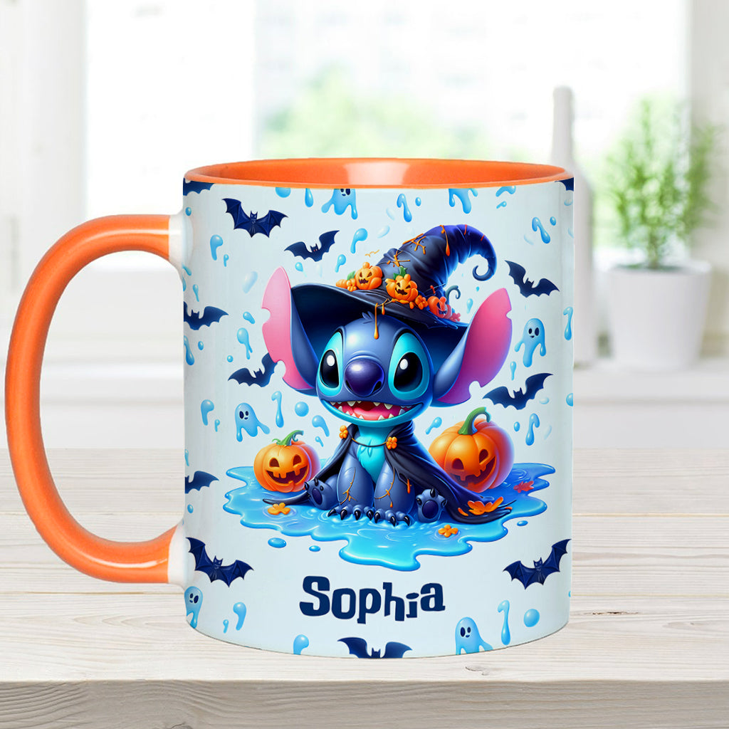 Personalized Halloween Ohana Accent Mug with Custom Name Accent Mug GradoCreations