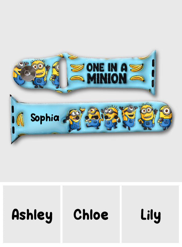Personalized Silicone Apple Watch Band One In A Minion Gift Apple Watch Band GradoCreations