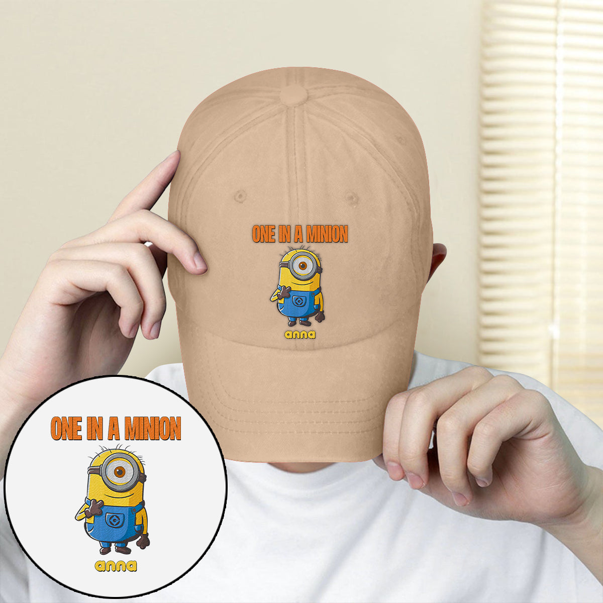 Personalized One In A Minion Embroidered Cap Gift for Kids Embroidered Classic Cap GradoCreations