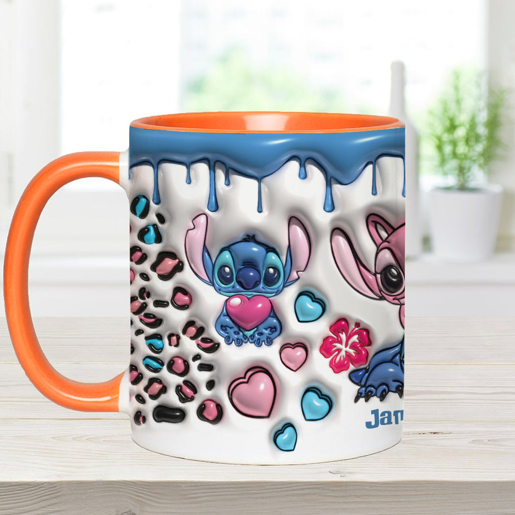 Personalized Ohana Accent Mug Custom Name Gift for Couples Accent Mug GradoCreations