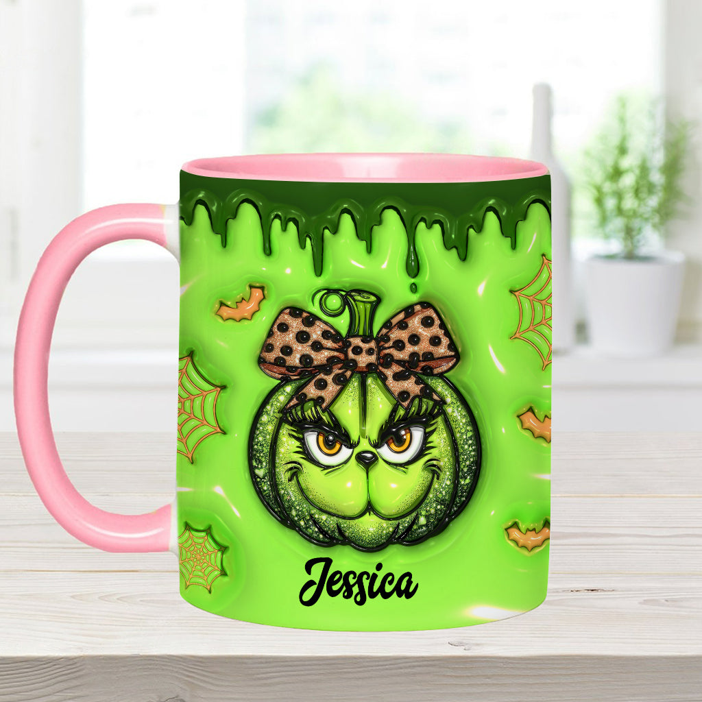 Personalized Grinch Accent Mug Custom Name Holiday Gift Accent Mug GradoCreations