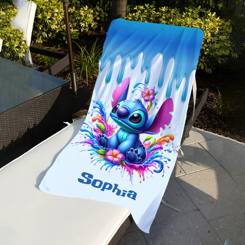 Personalized Ohana Beach Towel Custom Name Gift for Summer Beach Towel GradoCreations