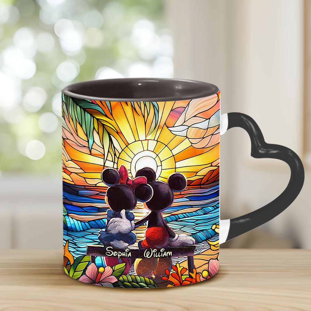 Personalized Heart Handle Mug Custom Name Gift for Couple Heart Handle Mug GradoCreations