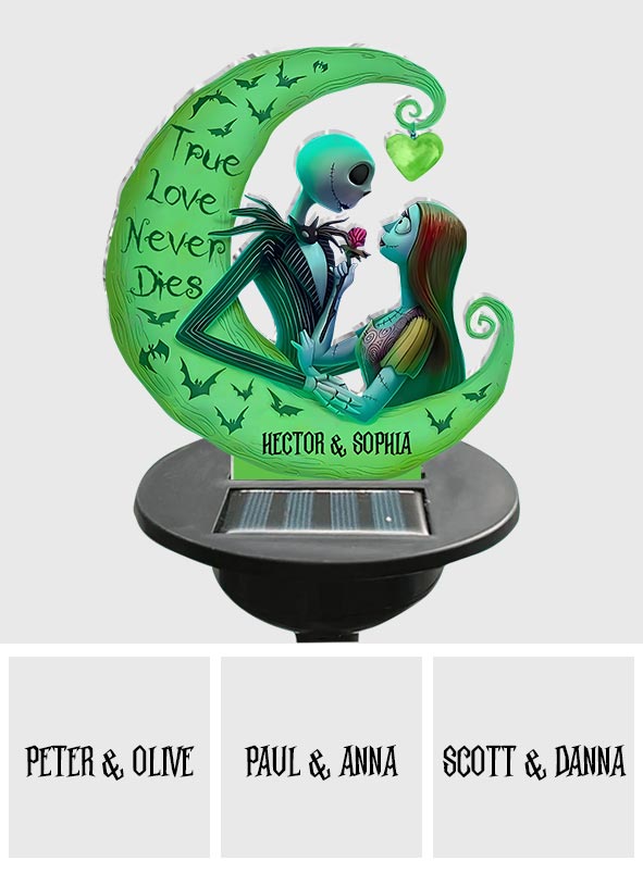 Personalized Nightmare Garden Solar Light with True Love Design for Couples Garden Solar Light GradoCreations
