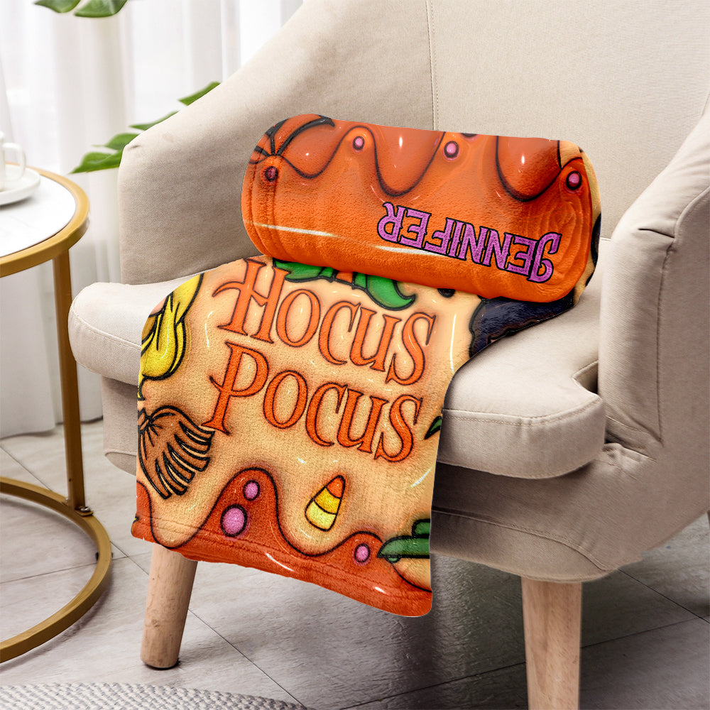 Personalized Hocus Pocus Blanket Custom Name Gift for Halloween Blanket GradoCreations