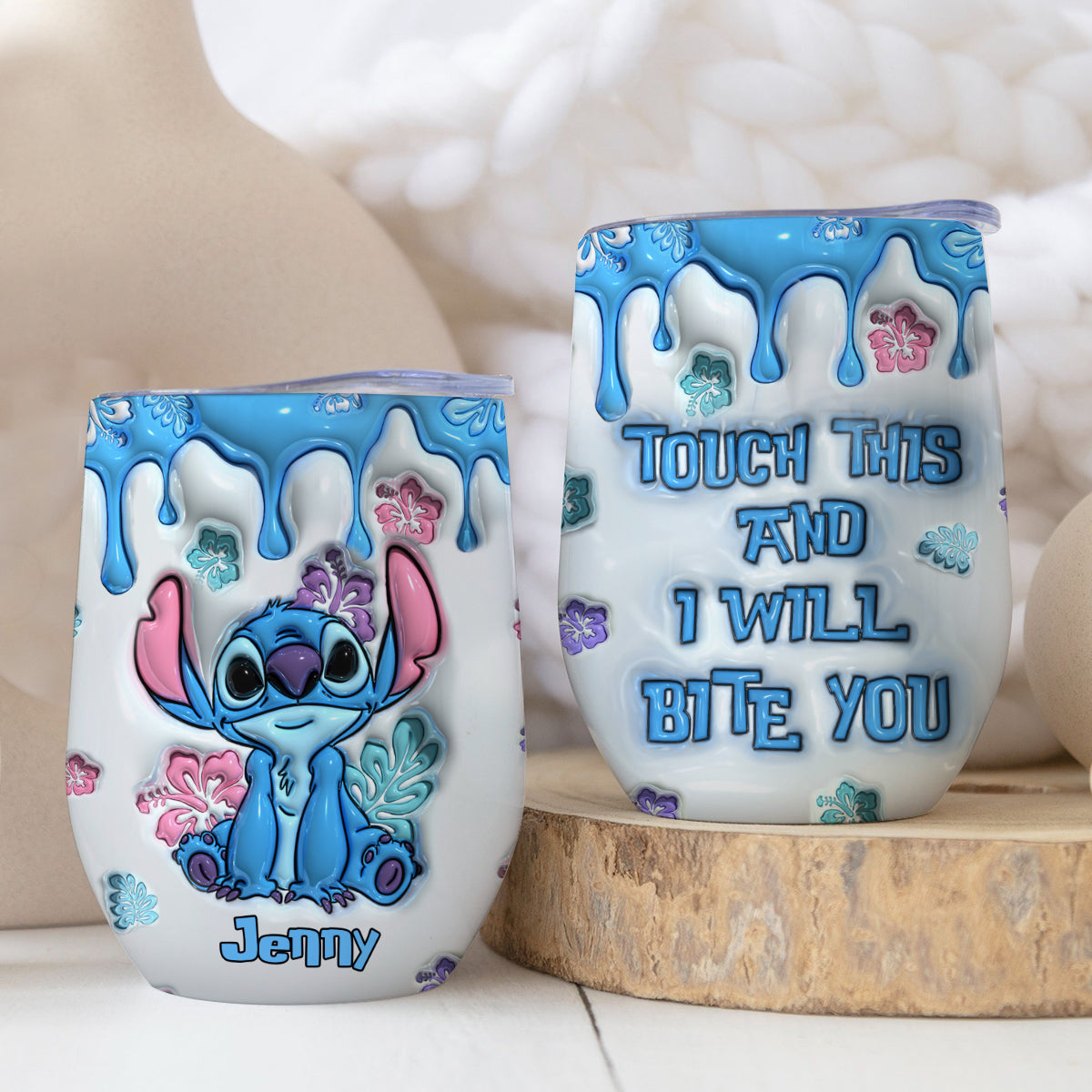 Personalized Ohana Wine Tumbler Custom Name Gift for Birthday Wine Tumbler GradoCreations