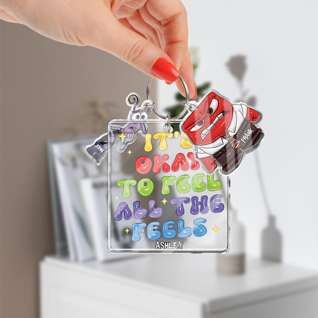 Personalized Acrylic Keychain with Charms for All Occasions Keychain with Charms GradoCreations