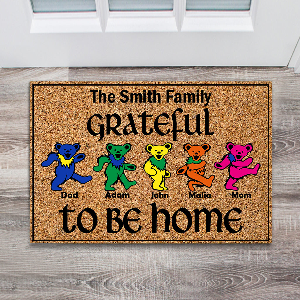Personalized Family Doormat Grateful To Be Home Gift Doormat GradoCreations