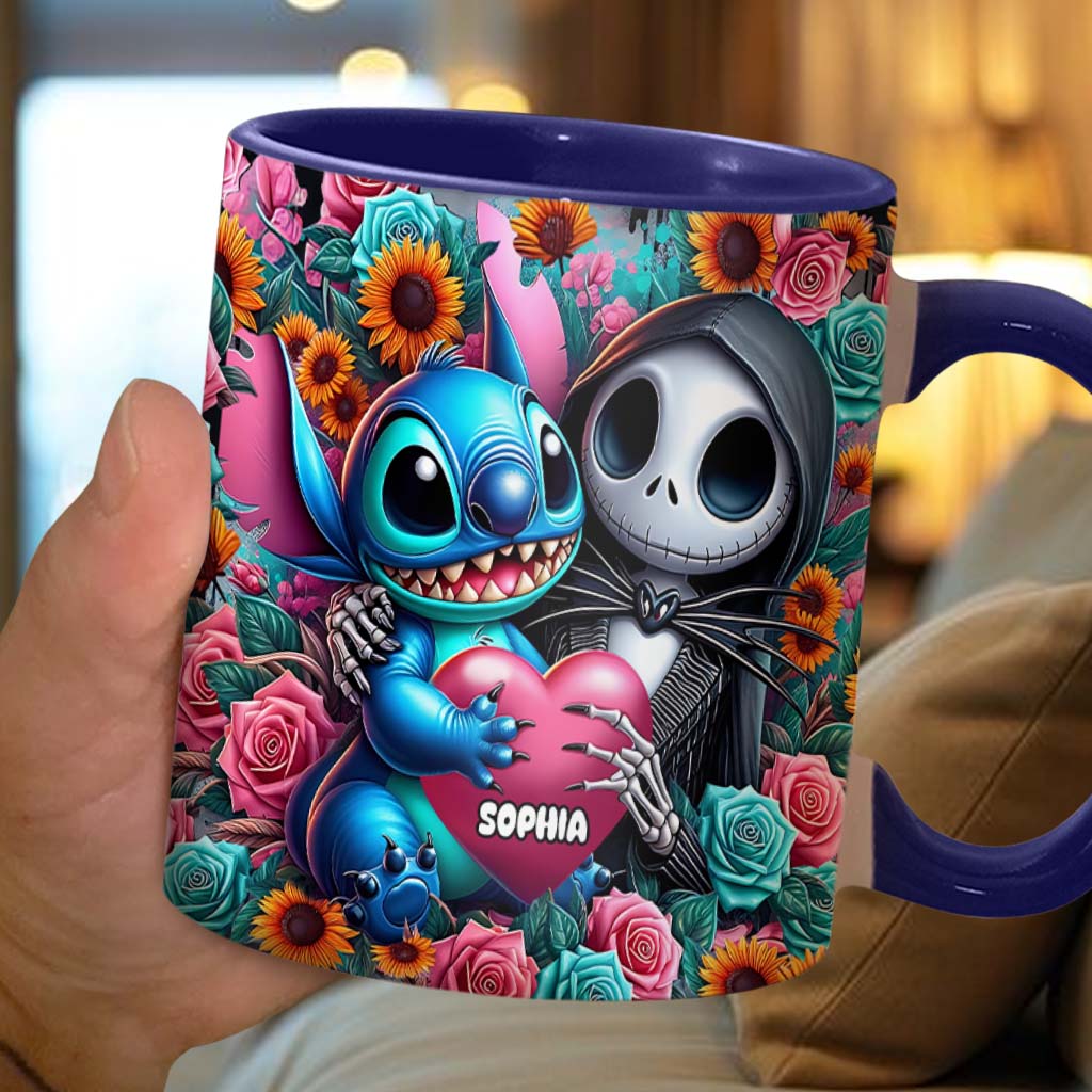 Personalized Nightmare Accent Mug Custom Name Gift for Halloween Accent Mug GradoCreations
