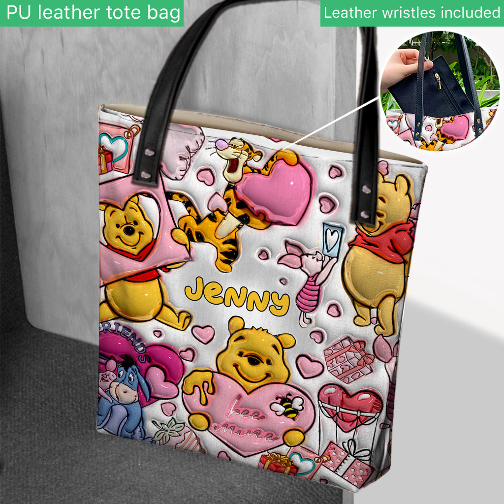 Personalized Winnie the Pooh Tote Bag Custom Name Gift Tote Bag GradoCreations