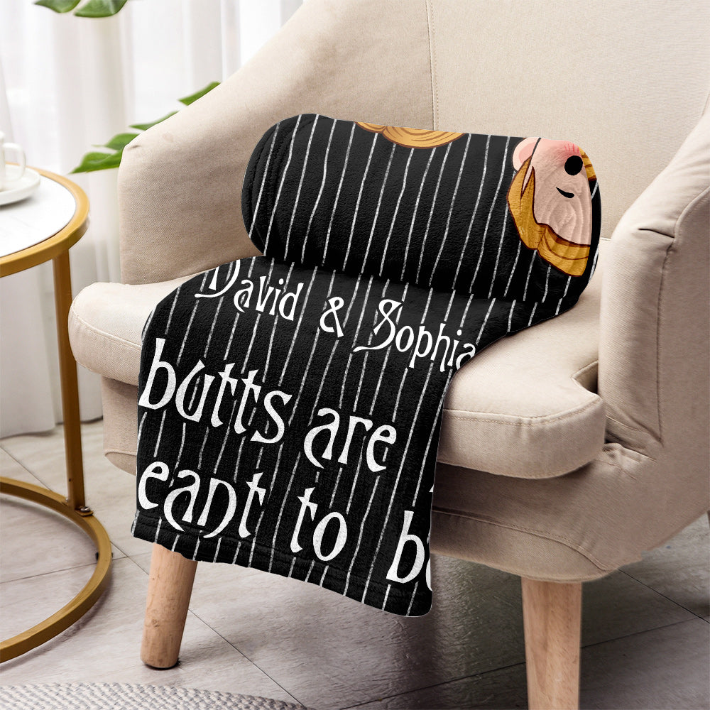 Personalized Naughty Blanket Custom Name Gift for Couples Blanket GradoCreations
