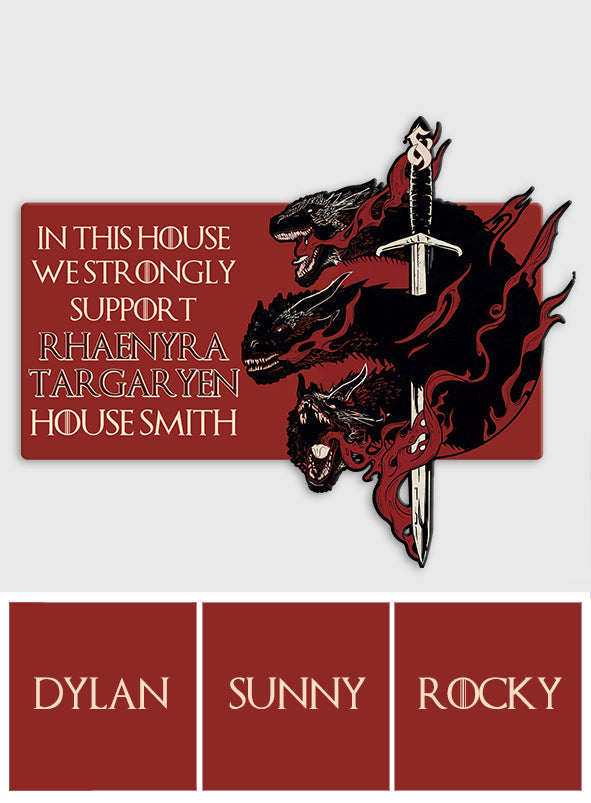 Personalized Thrones Game Shaped Doormat Custom Family Name Gift Shaped Doormat GradoCreations