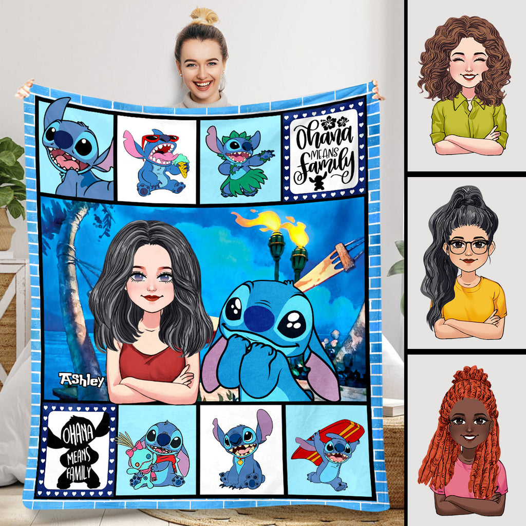 Personalized Ohana Blanket Custom Family Gift Soft Flannel Blanket GradoCreations