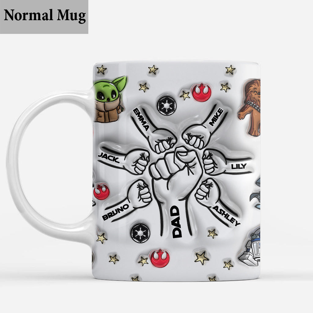 Personalized Best Dad in the Galaxy Mug Custom Names Gift Mug GradoCreations
