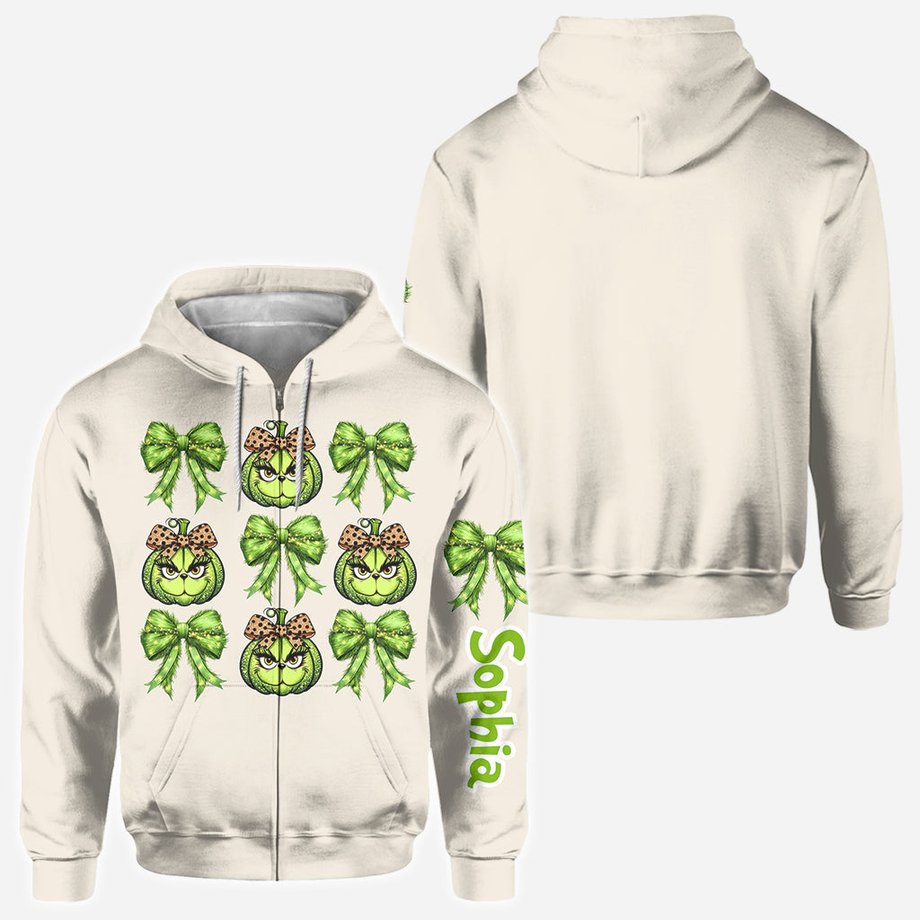 Personalized Grinchy Christmas All Over Shirt for Women All Over Shirt GradoCreations