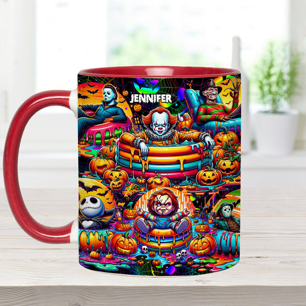 Personalized Halloween Accent Mug Custom Name Unique Gift Accent Mug GradoCreations