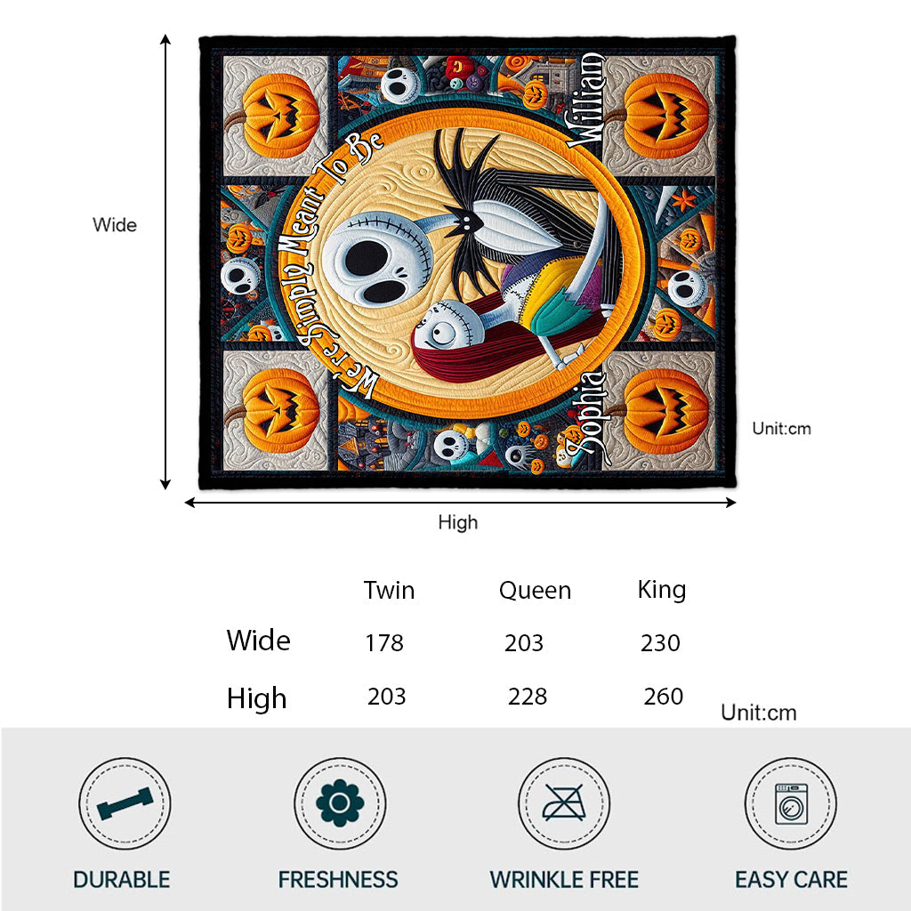 Personalized Nightmare Before Christmas Quilt for Couples - Custom Name Gift Quilt GradoCreations