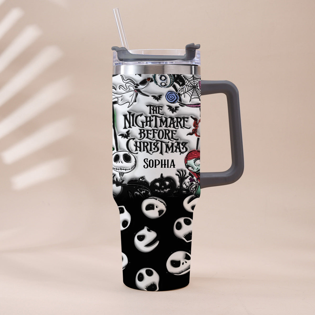 Personalized Nightmare Tumbler with Handle for Kids & Adults Tumbler With Handle GradoCreations