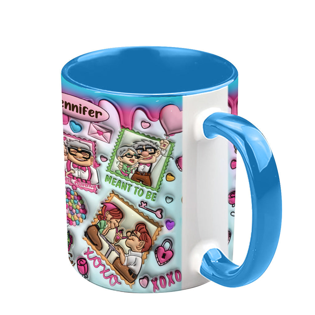 Personalized Two-Tone Accent Mug Custom Name Gift for Couples Accent Mug GradoCreations