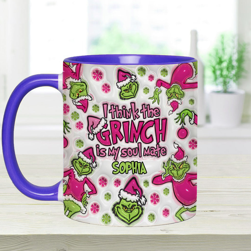 Personalized Grinch Accent Mug Custom Name Christmas Gift Accent Mug GradoCreations