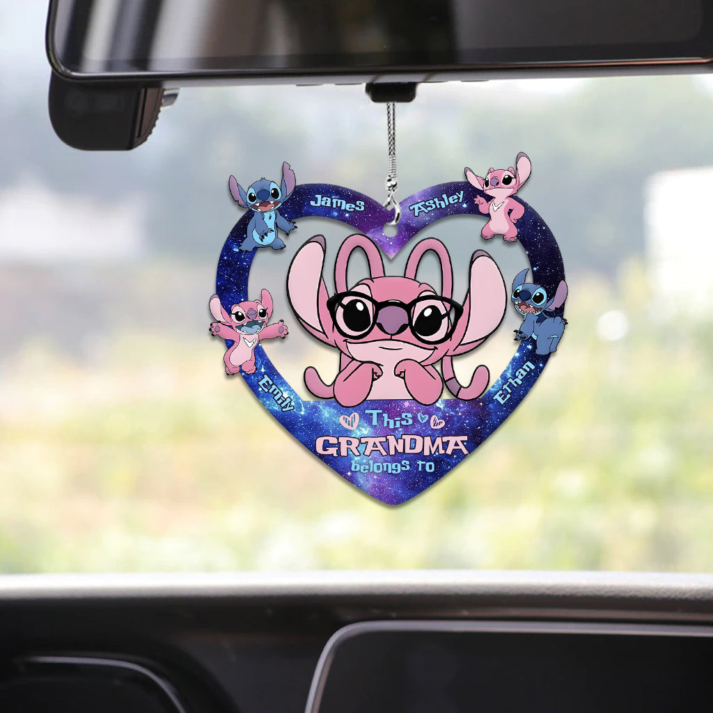Customizable Grandma Car Ornament Gift for Grandma | Acrylic Heart Design One-sided Car Ornament GradoCreations