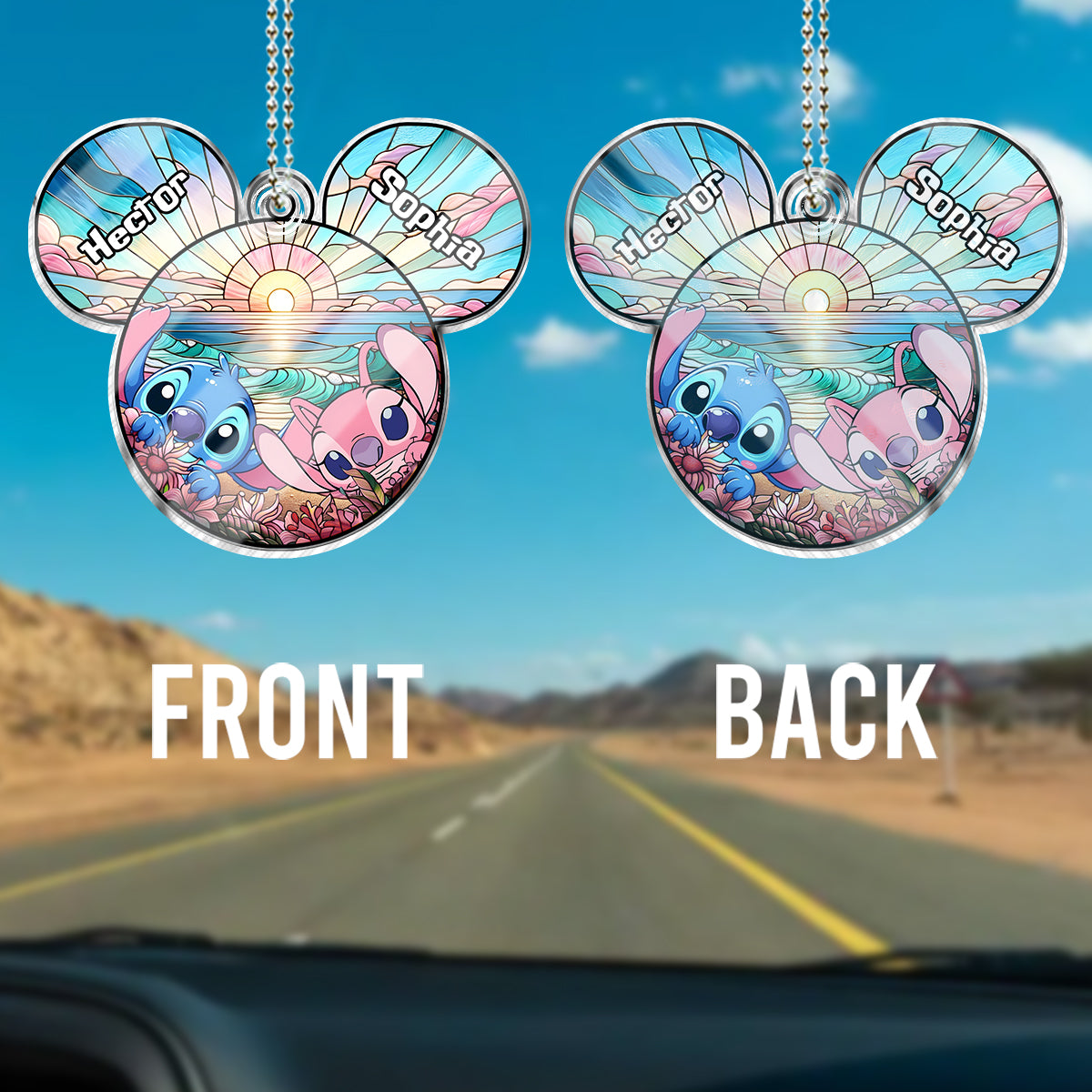Personalized Ohana Car Ornament Custom Name Gift for Mom/Dad One-sided Custom Shaped Car Ornament GradoCreations