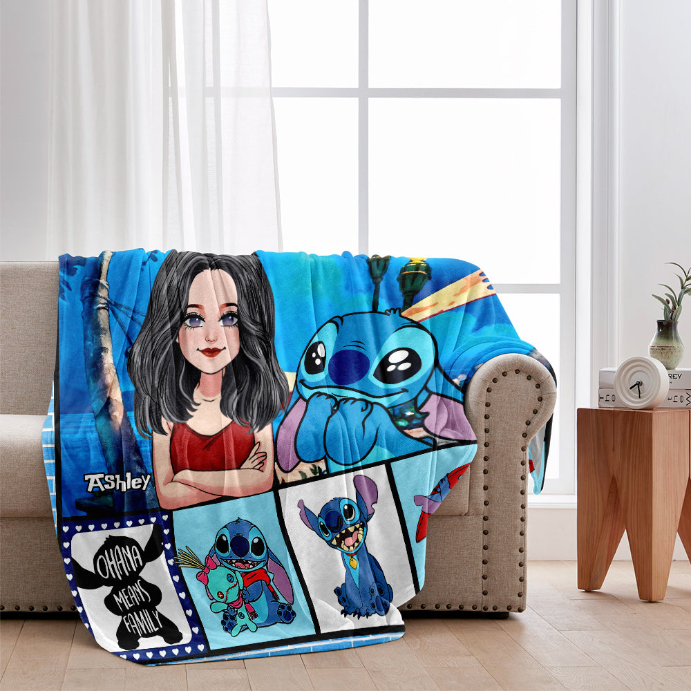 Personalized Ohana Blanket Custom Family Gift Soft Flannel Blanket GradoCreations