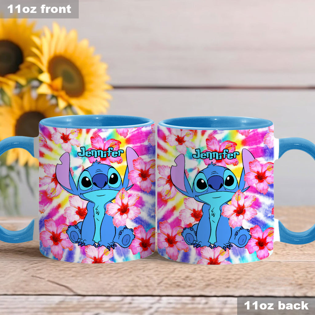 Personalized Tie Dye Accent Mug with Name for Birthday or Christmas Accent Mug GradoCreations