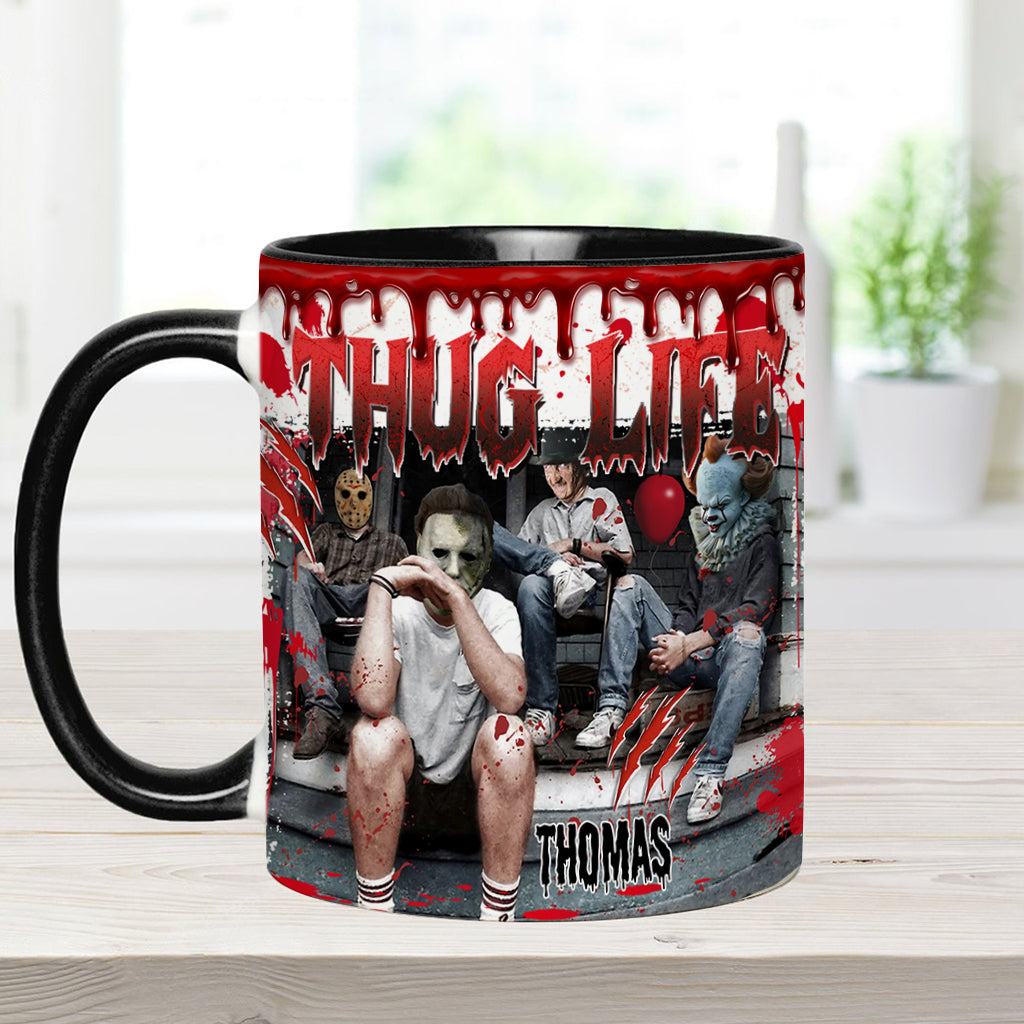 Personalized Thug Life Accent Mug Custom Name Gift for Halloween Accent Mug GradoCreations