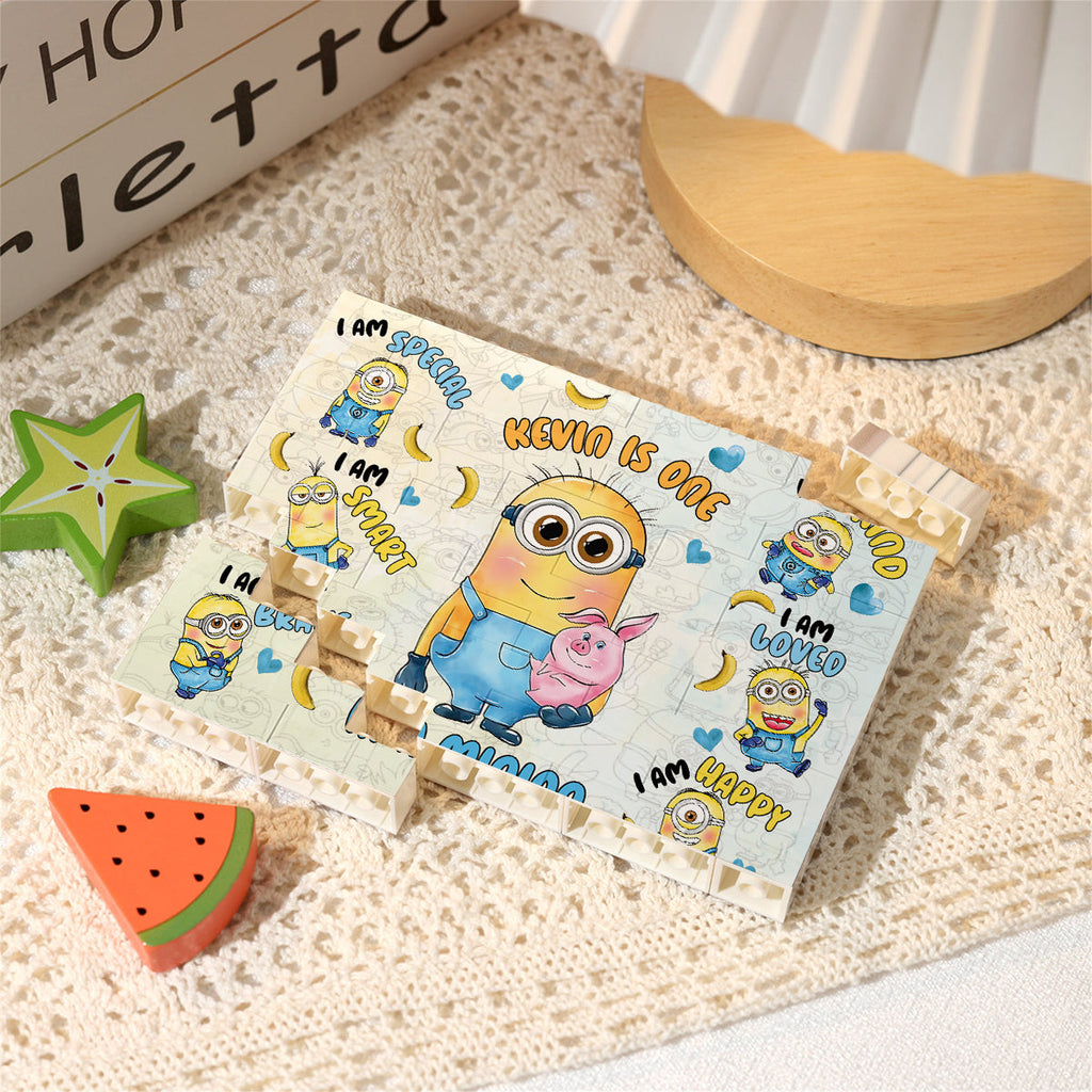 Personalized Minions Building Brick Block Custom Design Gift One-sided Rectangle Building Brick Blocks GradoCreations