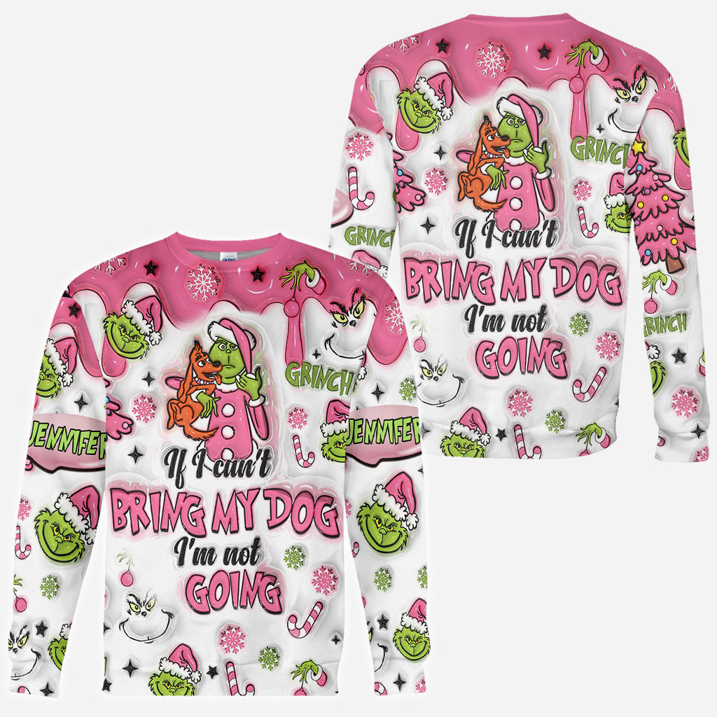 Personalized Christmas All Over Shirt with Grinch Design for Dog Lovers All Over Shirt GradoCreations