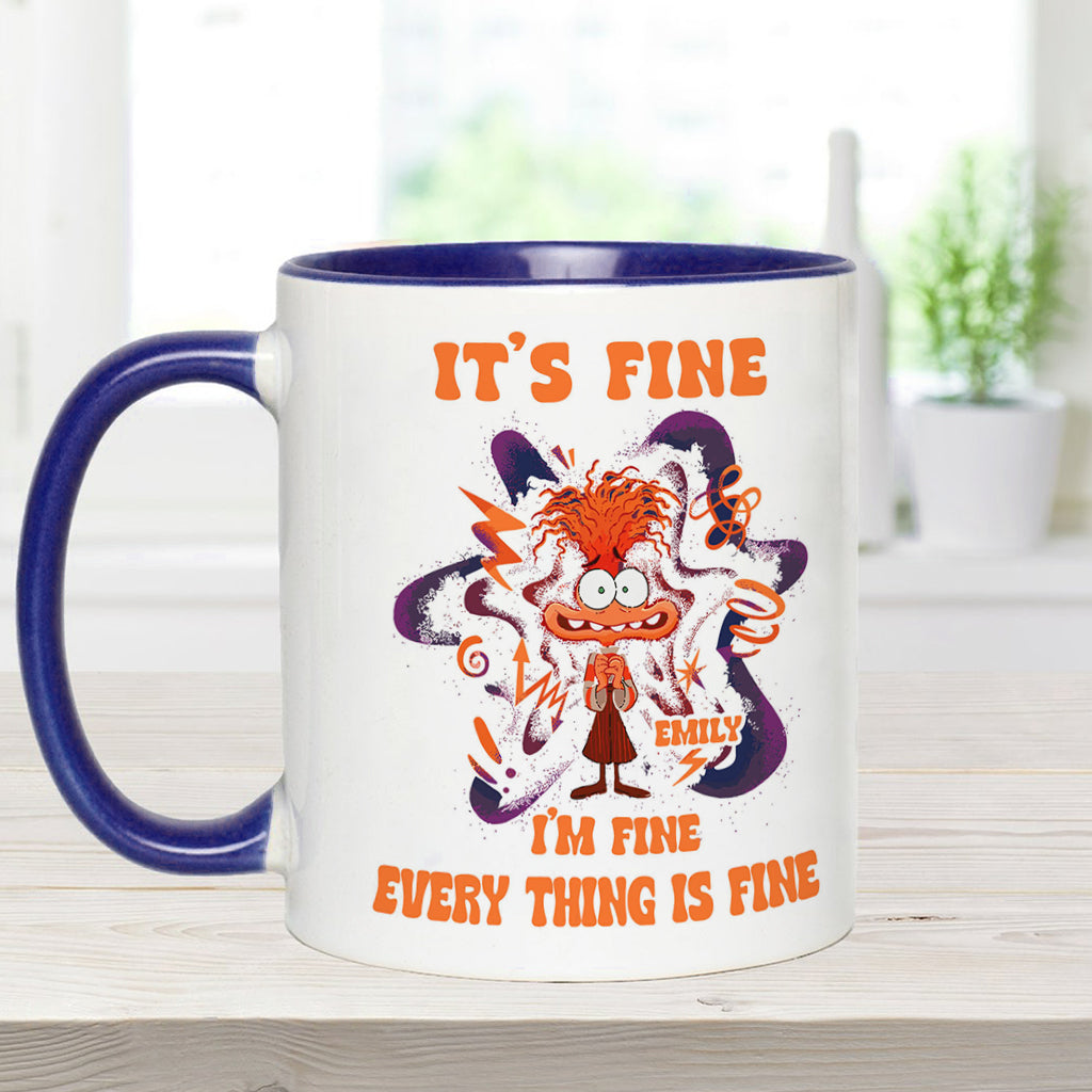 Personalized Accent Mug Cute Anxiety Design Gift for Graduation Accent Mug GradoCreations