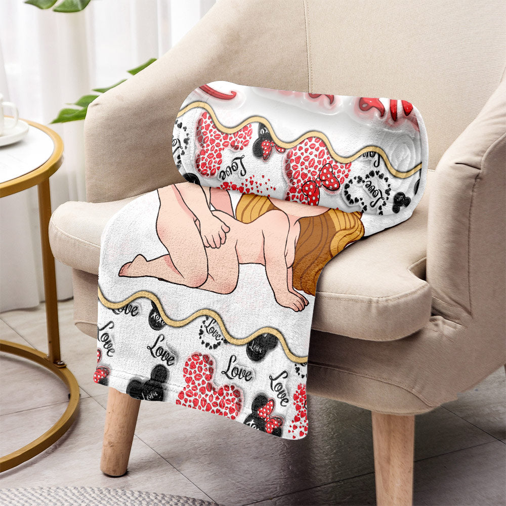 Personalized Mouse-Themed Blanket Custom Names Gift for Couple Blanket GradoCreations