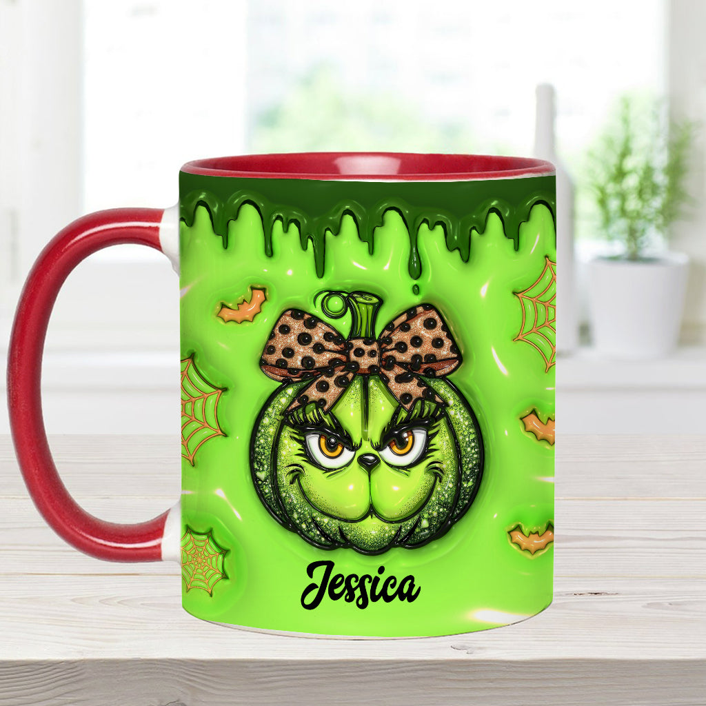 Personalized Grinch Accent Mug Custom Name Holiday Gift Accent Mug GradoCreations