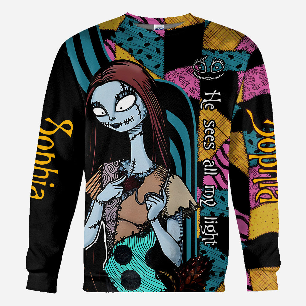 Personalized Nightmare Before Christmas All Over Shirt Custom Name Gift All Over Shirt GradoCreations