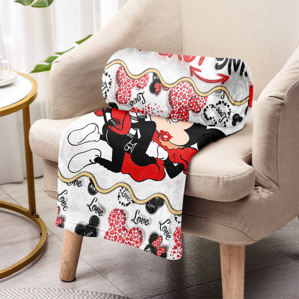 Personalized Mouse Blanket Cute Love Gifts for Couples Blanket GradoCreations