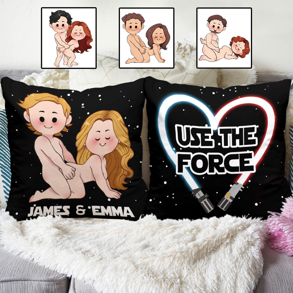 Personalized Use The Force Throw Pillow Custom Couple Gift Throw Pillow GradoCreations