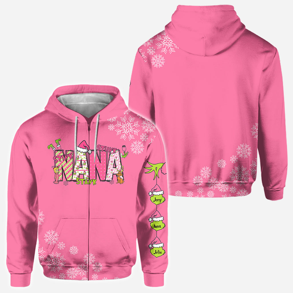 Personalized Grinchy Grandma Christmas All Over Shirt for Grandma All Over Shirt GradoCreations