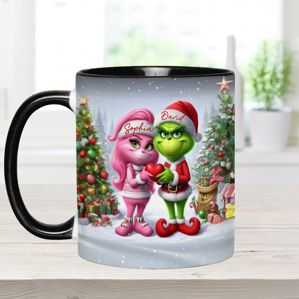 Personalized Merry Grinchmas Accent Mug Custom Name Gift for Christmas Accent Mug GradoCreations