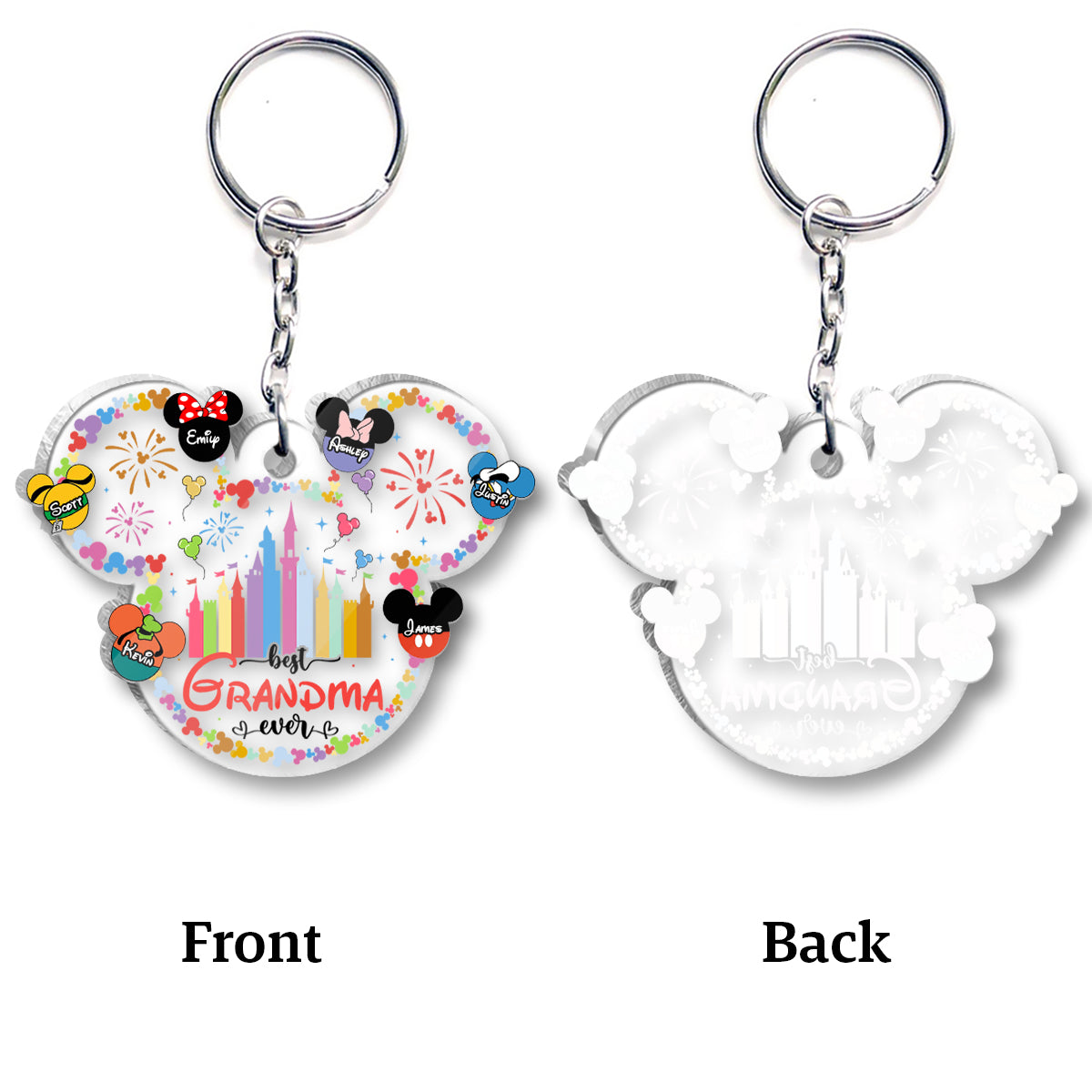 Personalized Best Grandma Ever Acrylic Keychain Gift One-sided Keychain GradoCreations