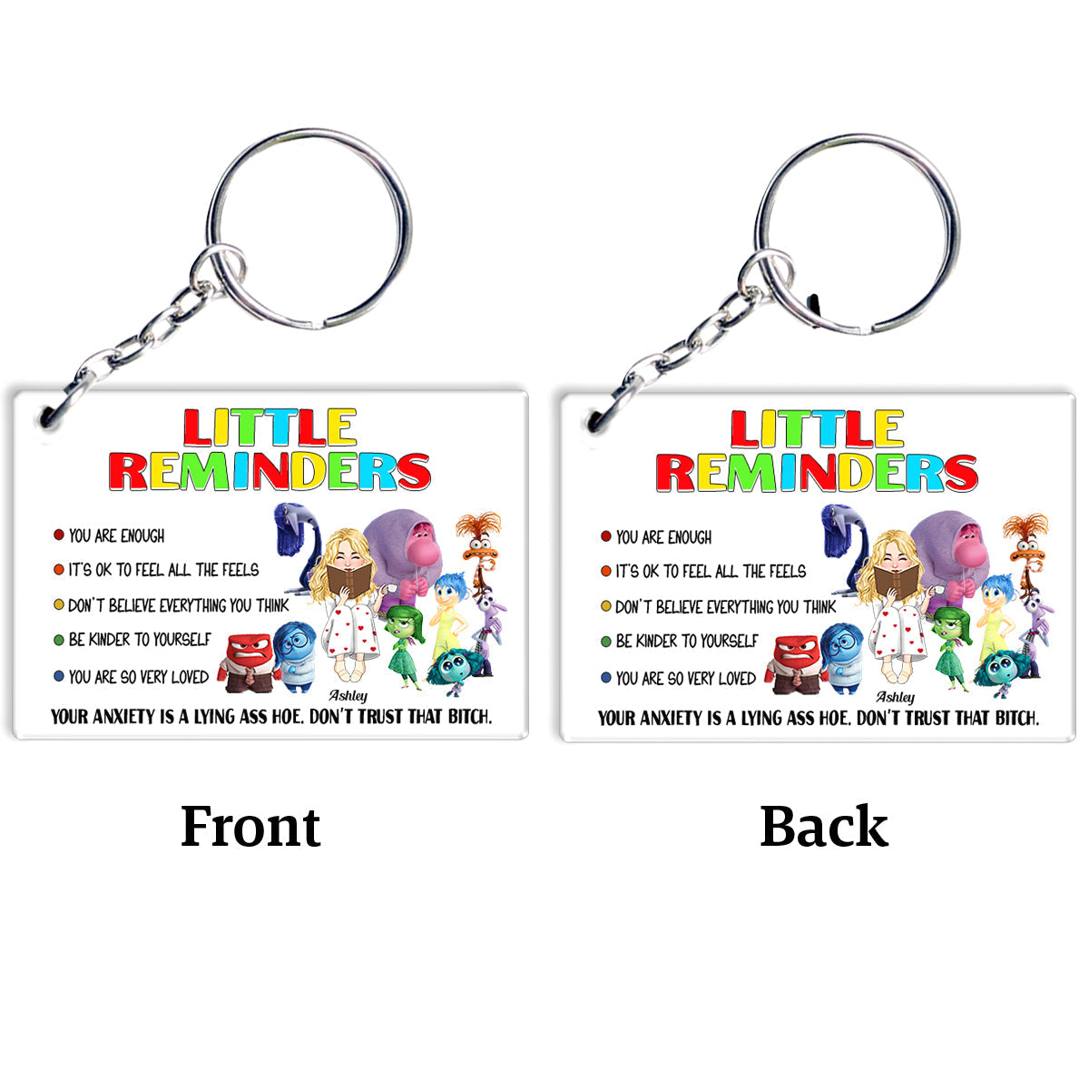 Personalized Acrylic Keychain with Motivational Quotes Gift Keychain GradoCreations