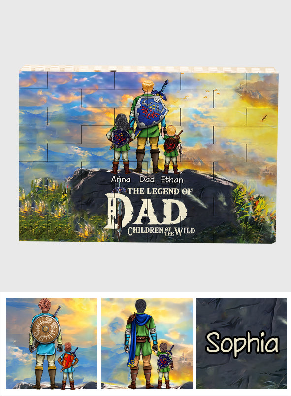 Personalized Building Brick Block Best Dad Ever Gift Idea One-sided Rectangle Building Brick Blocks GradoCreations