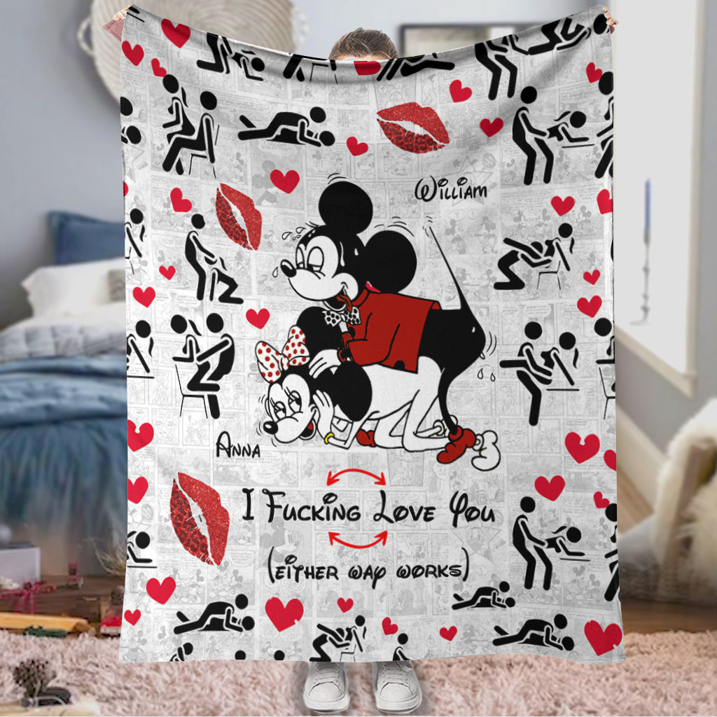 Personalized Funny Couple Blanket Custom Names Romantic Gift Blanket GradoCreations