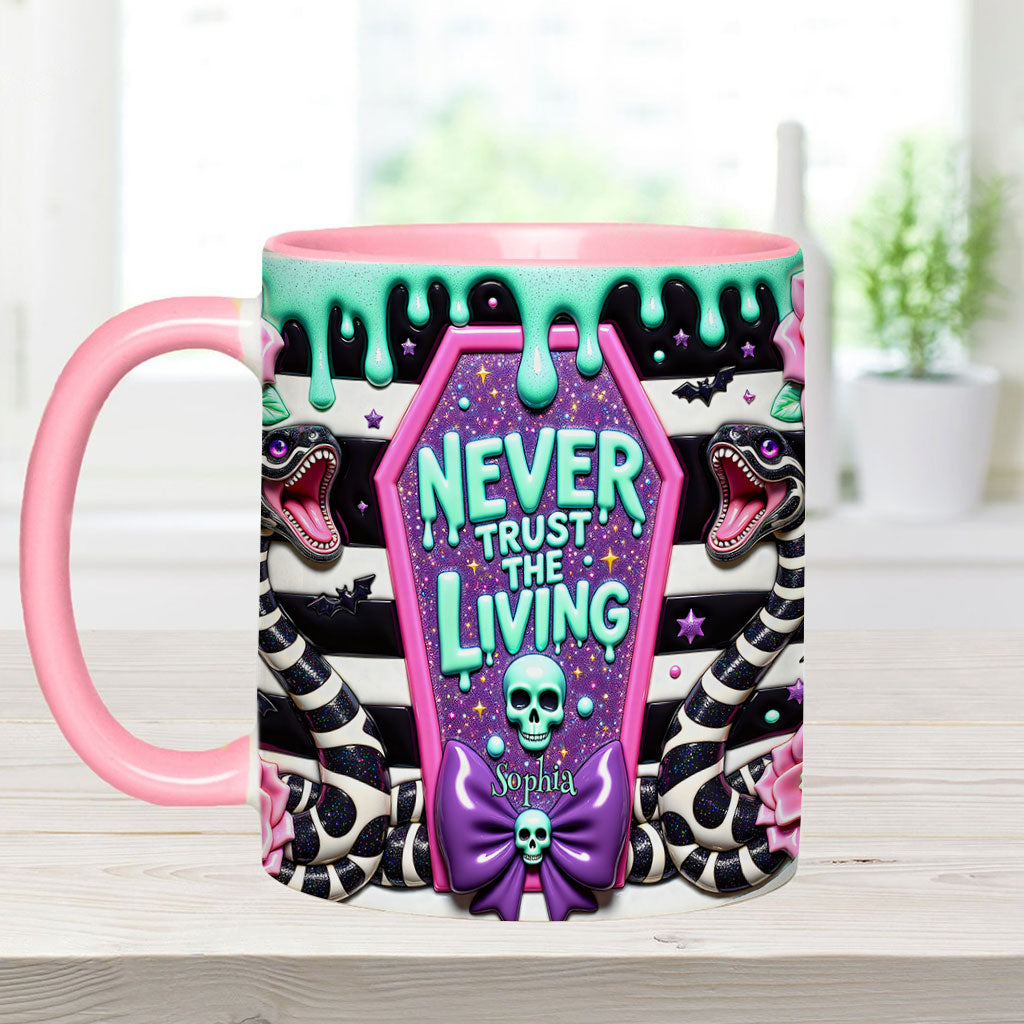 Personalized Accent Mug Never Trust The Living Gift for Couple Accent Mug GradoCreations